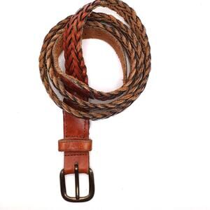 Braided Leather Belt ~ Medium Golden Brown  36  Boho Western Cottage